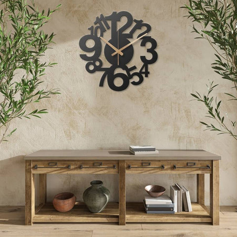 Numbered Metal Wall Clock