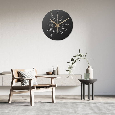 Black Metal Wall Clock