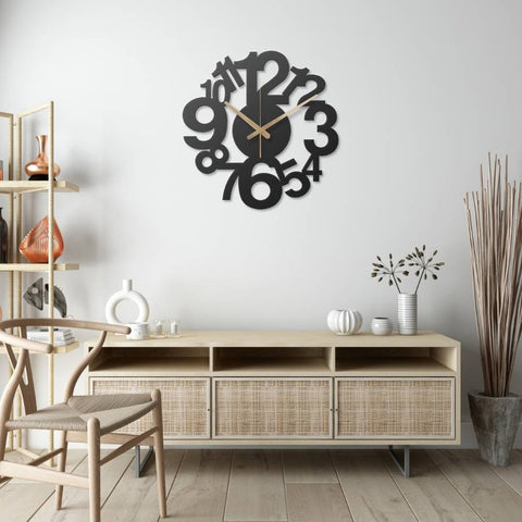 Numbered Metal Wall Clock
