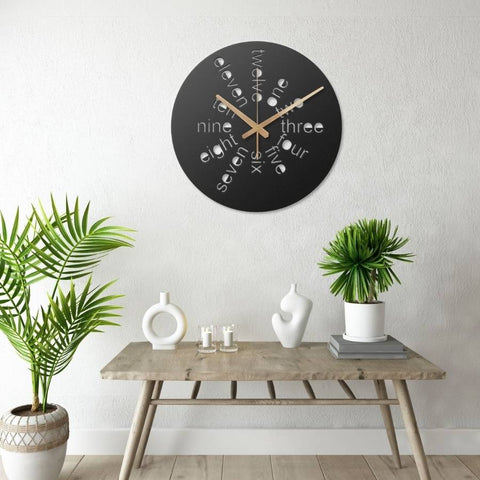 Black Metal Wall Clock