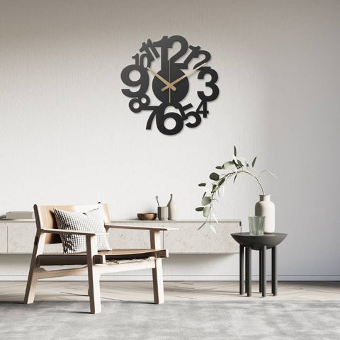 Numbered Metal Wall Clock