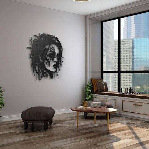 Gothic Woman Metal Wall Art