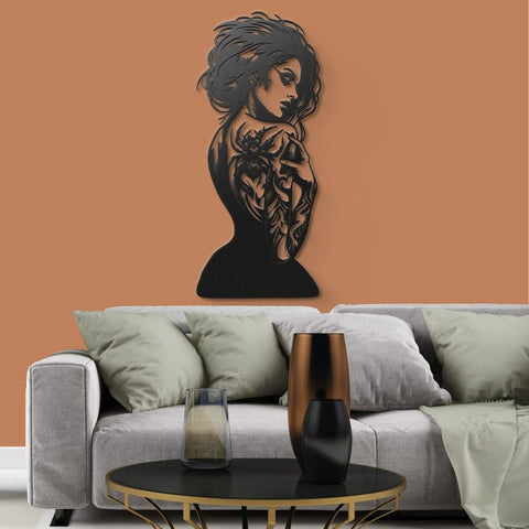 Charming Gothic Woman Metal Wall Art