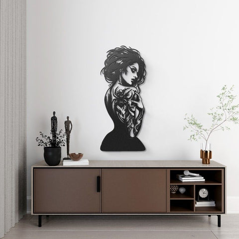 Charming Gothic Woman Metal Wall Art