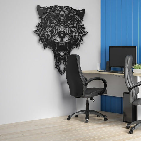 Ferocious Tiger Metal Wall Art Decor