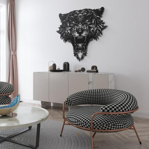 Ferocious Tiger Metal Wall Art Decor