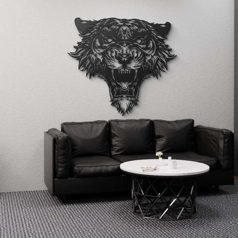 Ferocious Tiger Metal Wall Art Decor