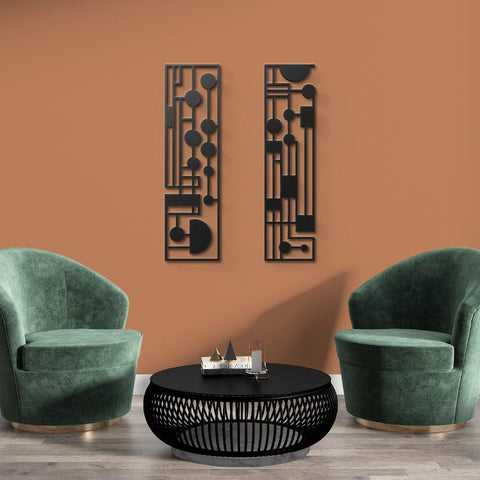 Lunar Mid Century Modern Metal Wall Art Set Of 2