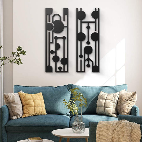 Elegant Mid Century Metal Wall Art Set Of 2