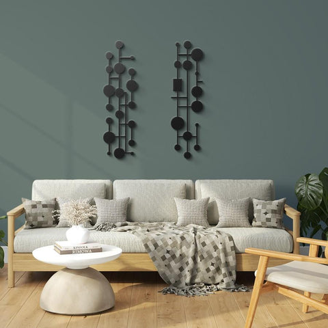 Mid Century Modern Magic Metal Wall Art Set Of 2