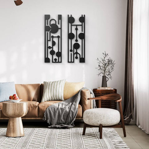 Elegant Mid Century Metal Wall Art Set Of 2