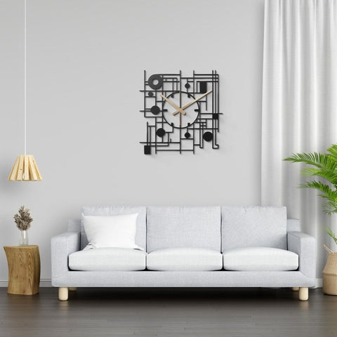 Mid Century Modern Metal Wall Clock