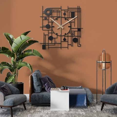 Mid Century Modern Metal Wall Clock