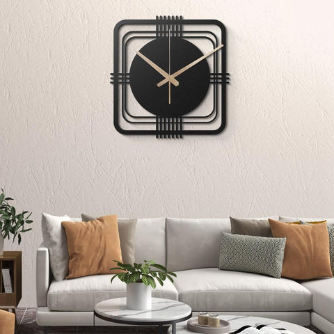 Large Contemporary Square Metal Wall Clock