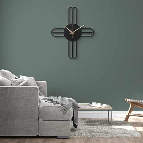 Modern Kitchen Black Metal Wall Clock Decor