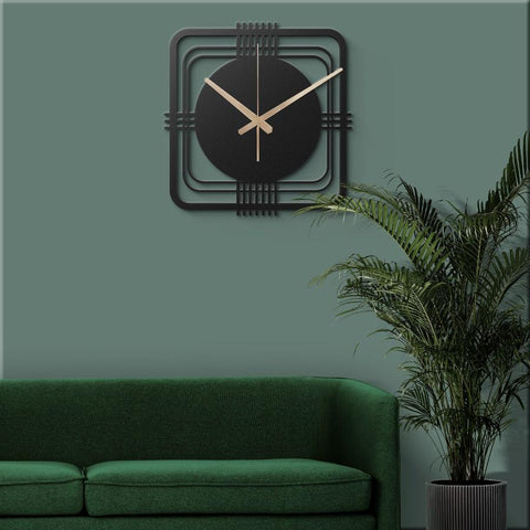 Large Contemporary Square Metal Wall Clock