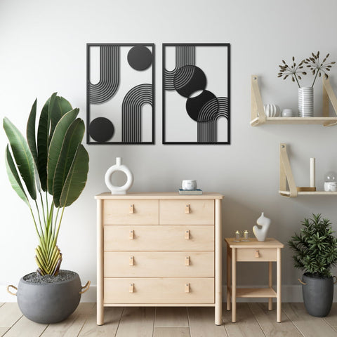 Minimalist Mid Century Modern Metal Wall Art