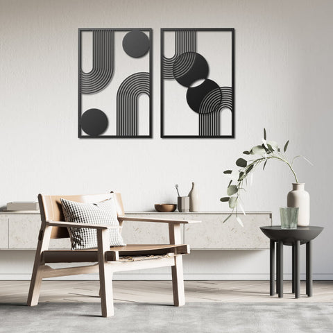 Minimalist Mid Century Modern Metal Wall Art
