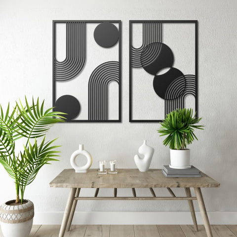 Minimalist Mid Century Modern Metal Wall Art