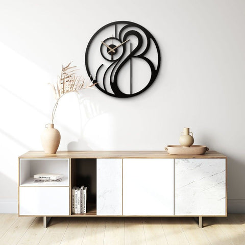 Modern Abstract Design Metal Wall Clock Contemporary Decor