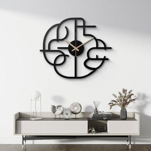 Modern Abstract Geometric Metal Wall Clock Contemporary Art Decor