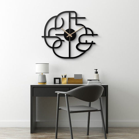 Modern Abstract Geometric Metal Wall Clock Contemporary Art Decor