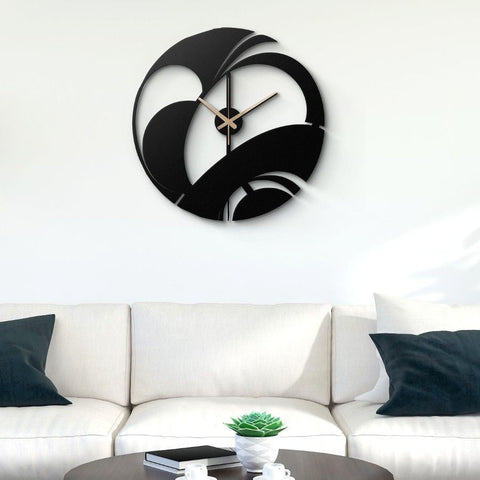 Modern Art Deco Metal Wall Clock