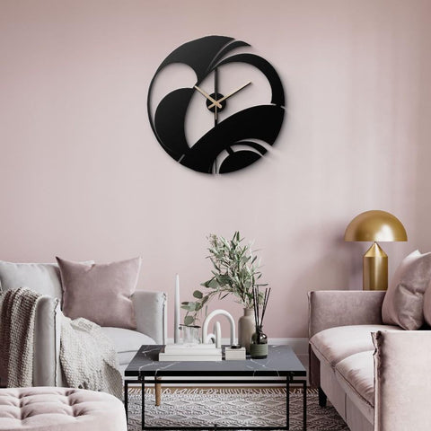 Modern Art Deco Metal Wall Clock