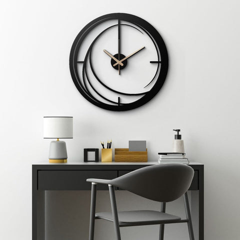 Modern Geometric Metal Wall Clock
