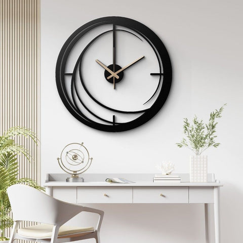 Modern Geometric Metal Wall Clock