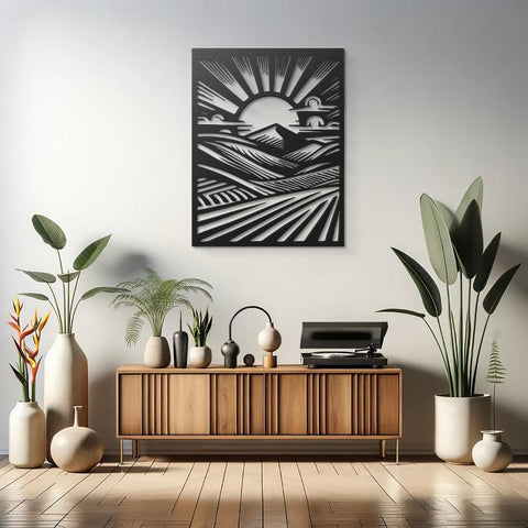 Monochromatic Sunrise Metal Wall Art