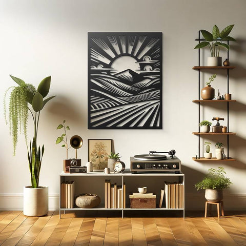 Monochromatic Sunrise Metal Wall Art