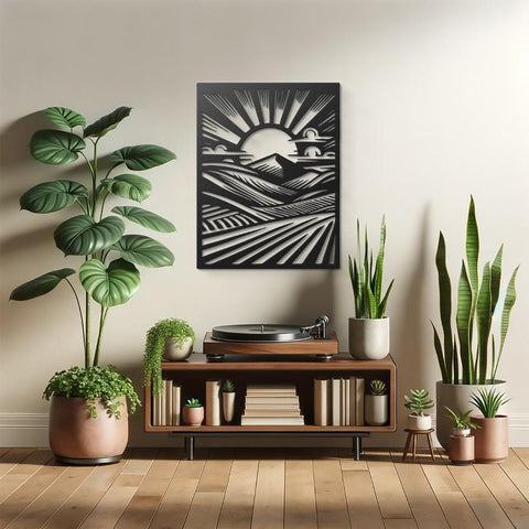 Monochromatic Sunrise Metal Wall Art