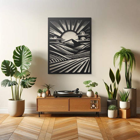 Monochromatic Sunrise Metal Wall Art