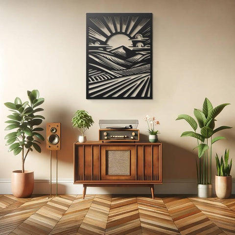 Monochromatic Sunrise Metal Wall Art