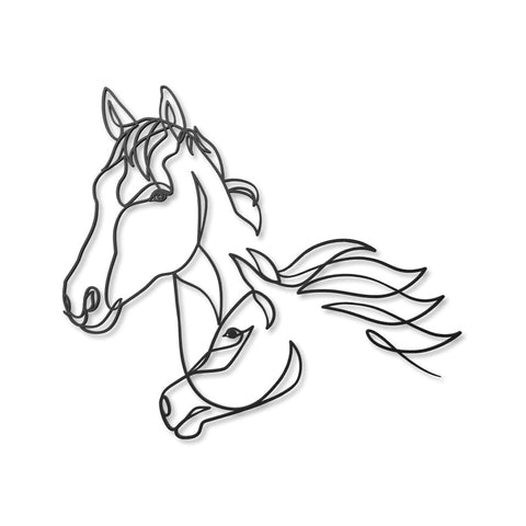 Horse One Line Metal Wall Art