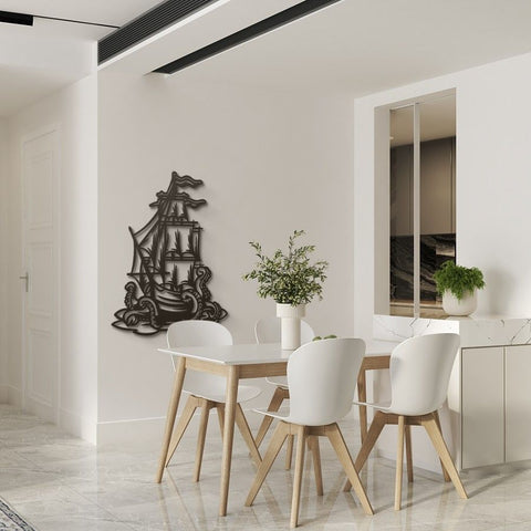 Ship Octopus Metal Wall Art