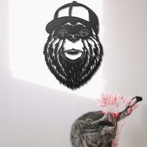 Papa Bear Metal Wall Art Decor