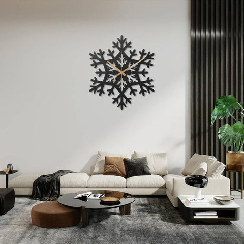 Christmas Snow Metal Wall Clock
