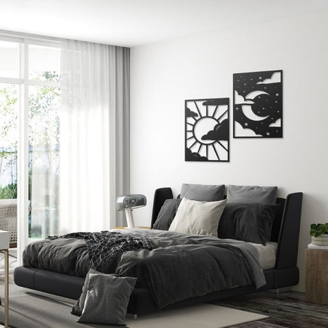 Sun and Moon Metal Wall Art Decor