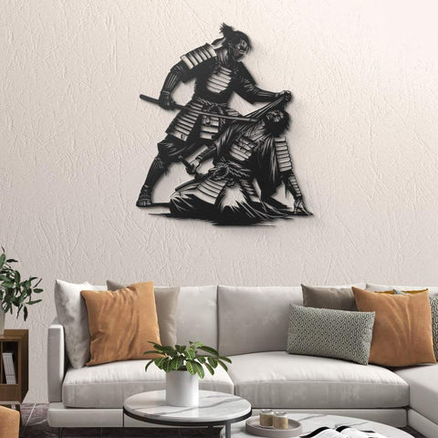 Samurai Battle Metal Wall Art