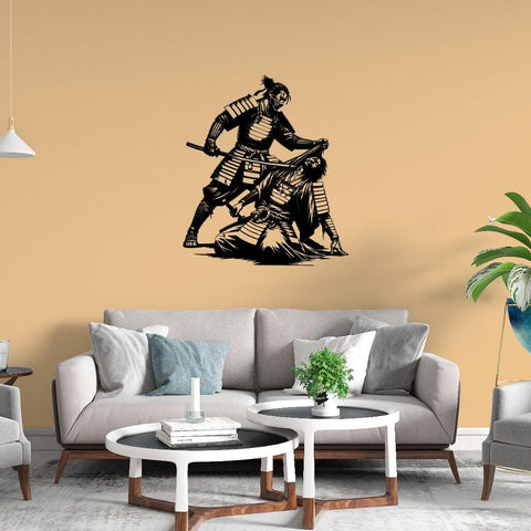 Samurai Battle Metal Wall Art