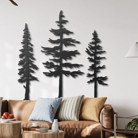 Set of 3 Pine Trees Metal Wall Art