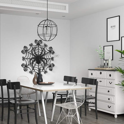 Spider Web Gothic Metal Wall Art