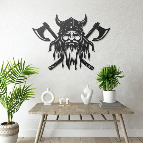 Viking Warrior Metal Wall Art Decor