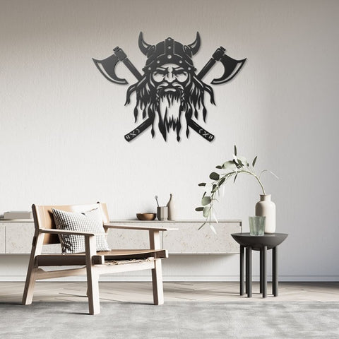 Viking Warrior Metal Wall Art Decor