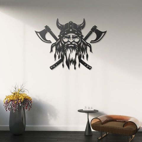 Viking Warrior Metal Wall Art Decor