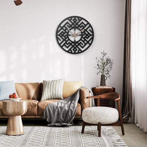 Viking Design Round Metal Wall Clock