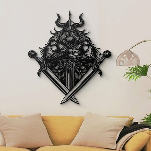 Viking Swordsman Metal Wall Art