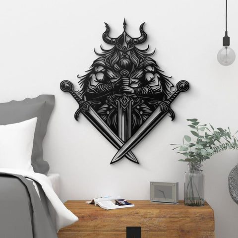 Viking Swordsman Metal Wall Art
